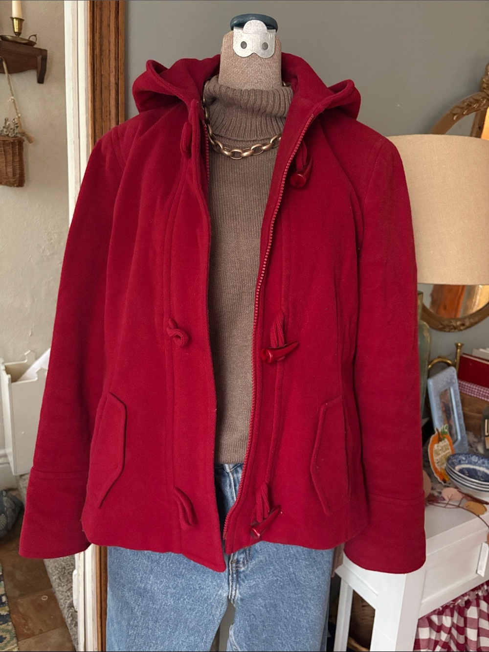 VINTAGE Wool Toggle Pea Coat